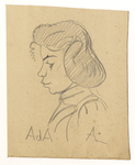 39709 Portret van een jonge vrouw, genaamd Ada, een van de medewerkers van een uitdeelpost in Utrecht. Borstbeeld ...